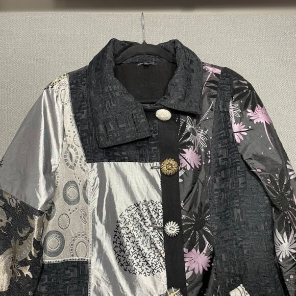 Anthropologie Dor Dor Couture Boho Coat Avant Garde Embroidered Brocade Velvet - Picture 13 of 13